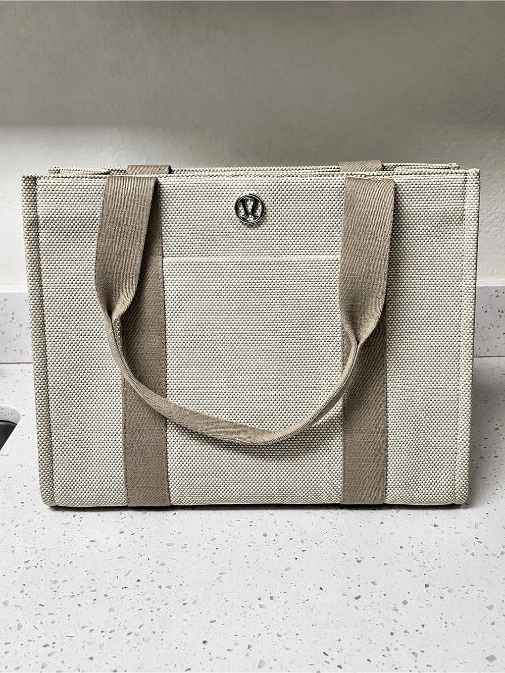 Lululemon Two-Tone Canvas Tote Bag 10L Beige